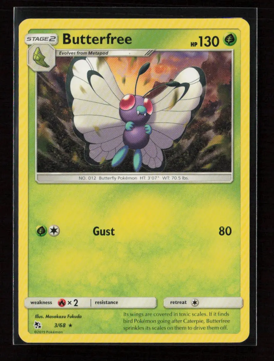 Butterfree Rare Hidden Fates 3/68 Lp 1
