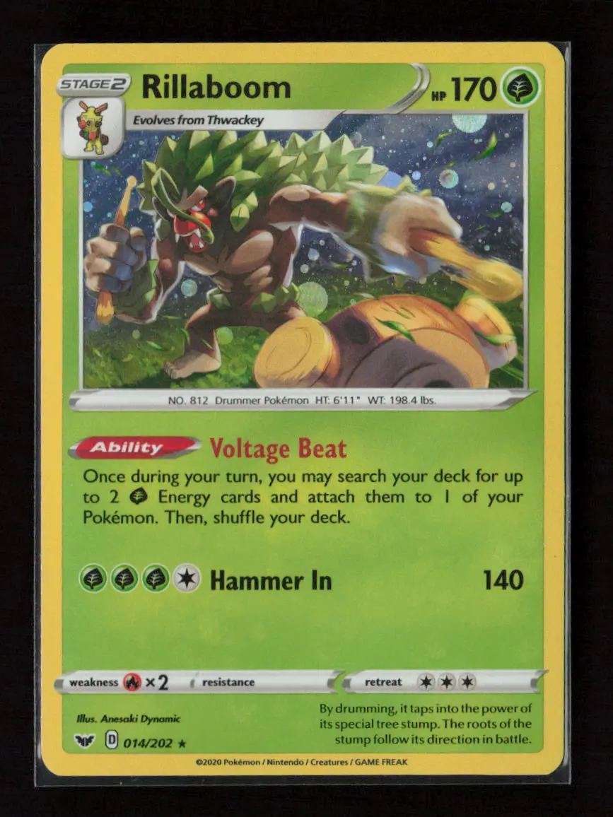Rillaboom (014) Holo Rare Swsh01: Sword & Shield Base Set 014/202 Nm 1