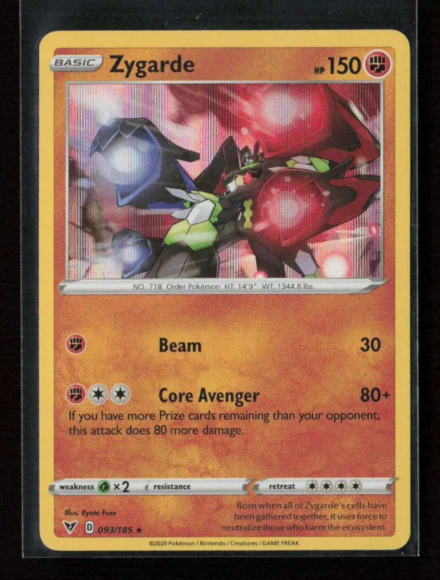 Zygarde Holo Rare Swsh04: Vivid Voltage 093/185 Nm 1