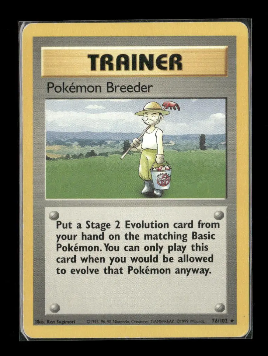 Pokemon Breeder Rare Base Set 076/102 Lp 1
