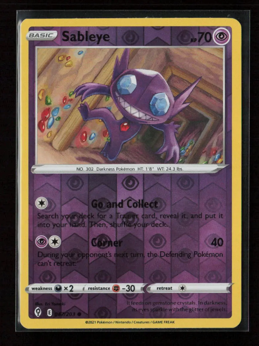 Sableye Common Swsh07: Evolving Skies 067/203 Nm 1