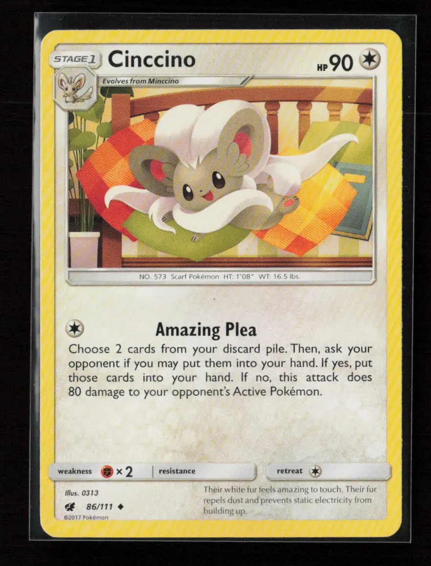 Cinccino Uncommon Sm - Crimson Invasion 86/111 Mp 1