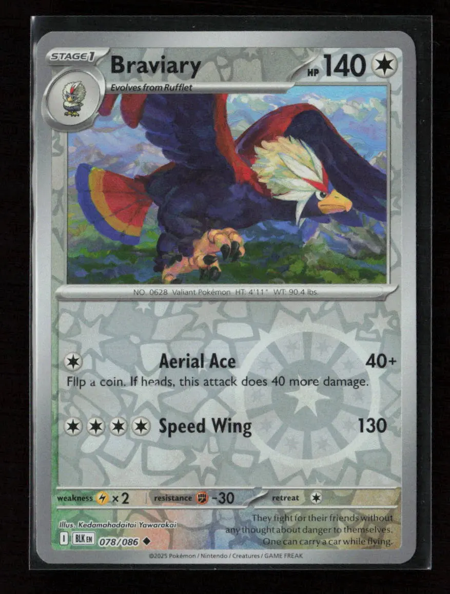 Braviary Uncommon Sv: Black Bolt 078/086 Nm 1