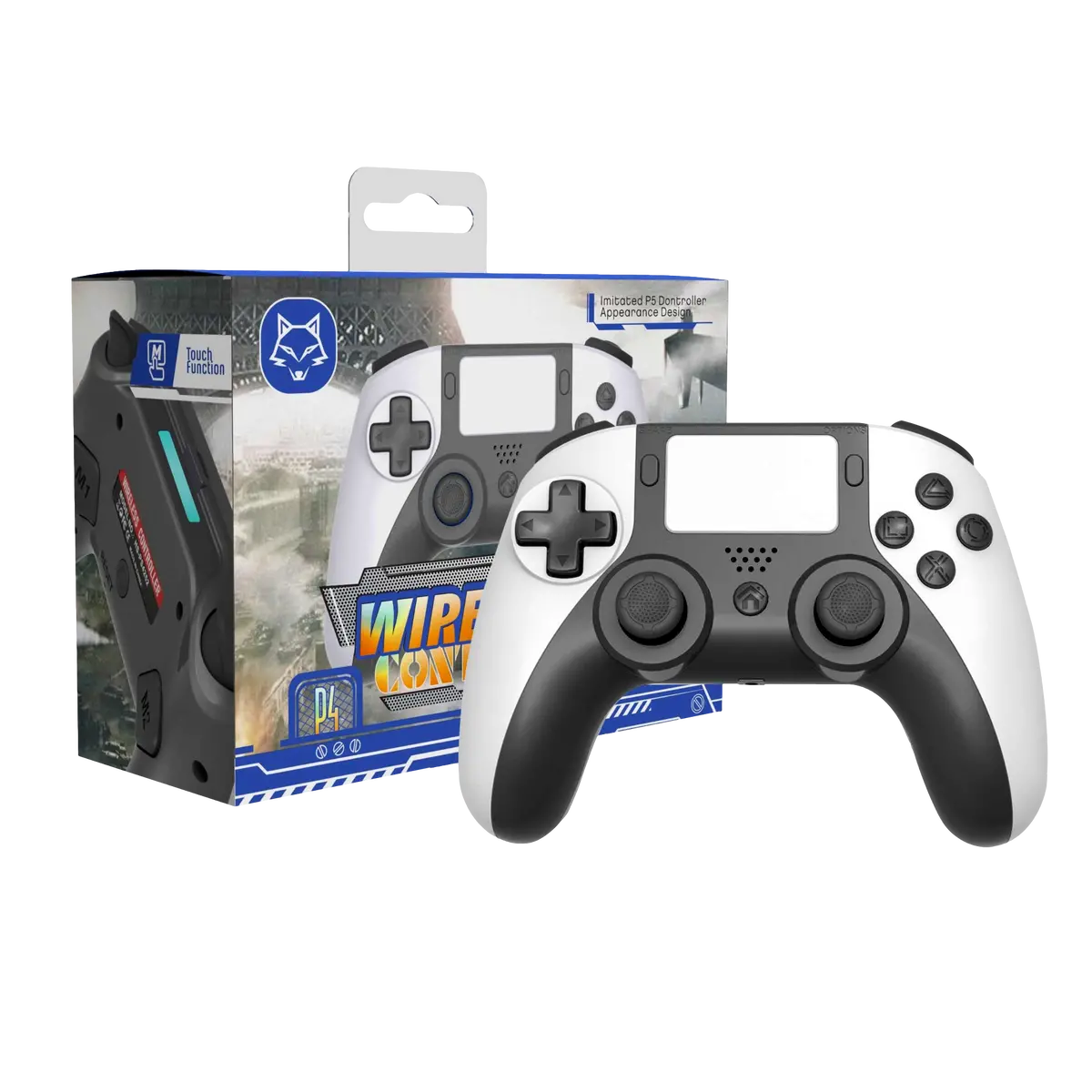Bluetooth Wireless Controller For Ps4 And Pc - White  (Ps5 Design) 1