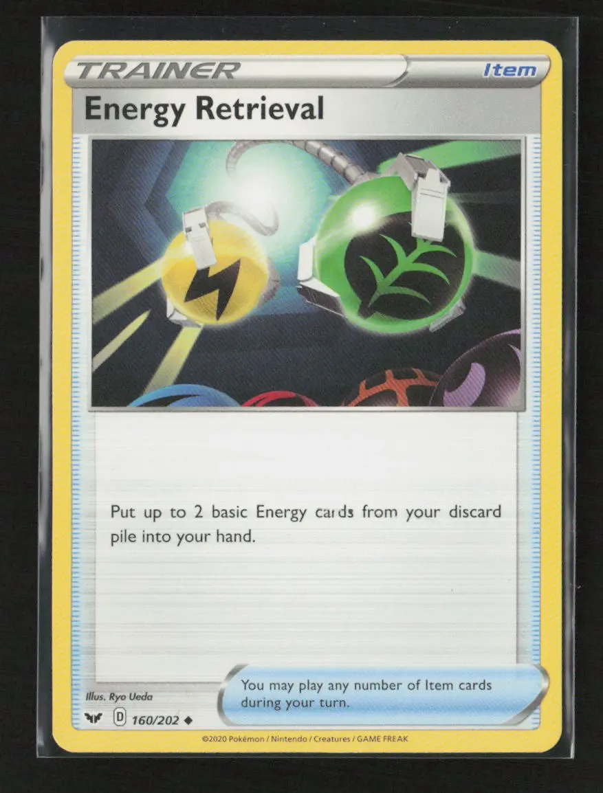 Energy Retrieval Uncommon Swsh01: Sword & Shield Base Set 160/202 Lp 1