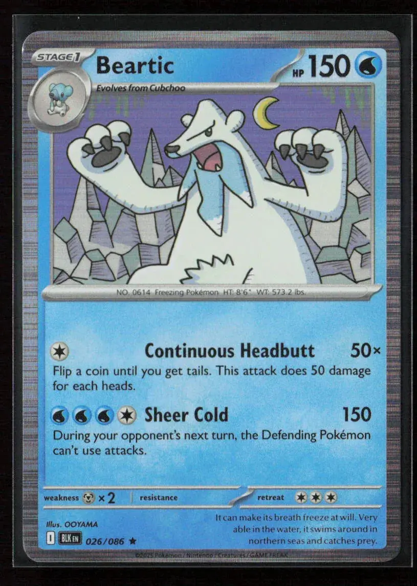 Beartic Rare Sv: Black Bolt 026/086 Nm 1