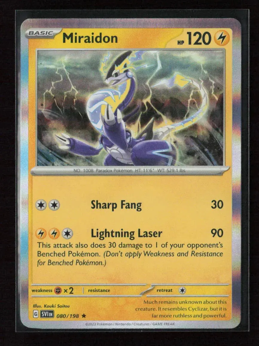 Miraidon Rare Sv01: Scarlet & Violet Base Set 080/198 Nm 1
