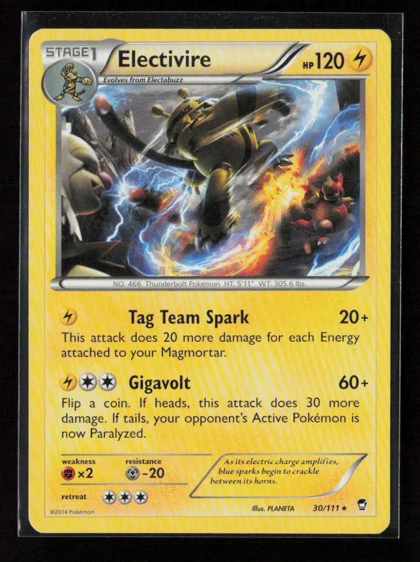 Electivire Rare Xy - Furious Fists 30/111 Lp 1