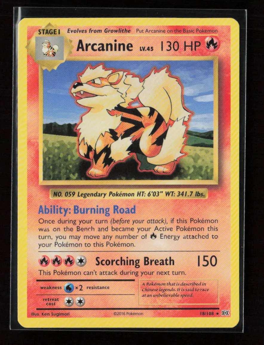 Arcanine Rare Xy - Evolutions 18/108 Lp 1