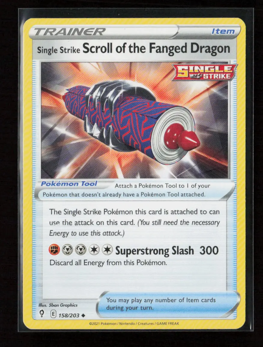 Single Strike Scroll Of The Fanged Dragon Uncommon Swsh07: Evolving Skies 158/203 Lp 1