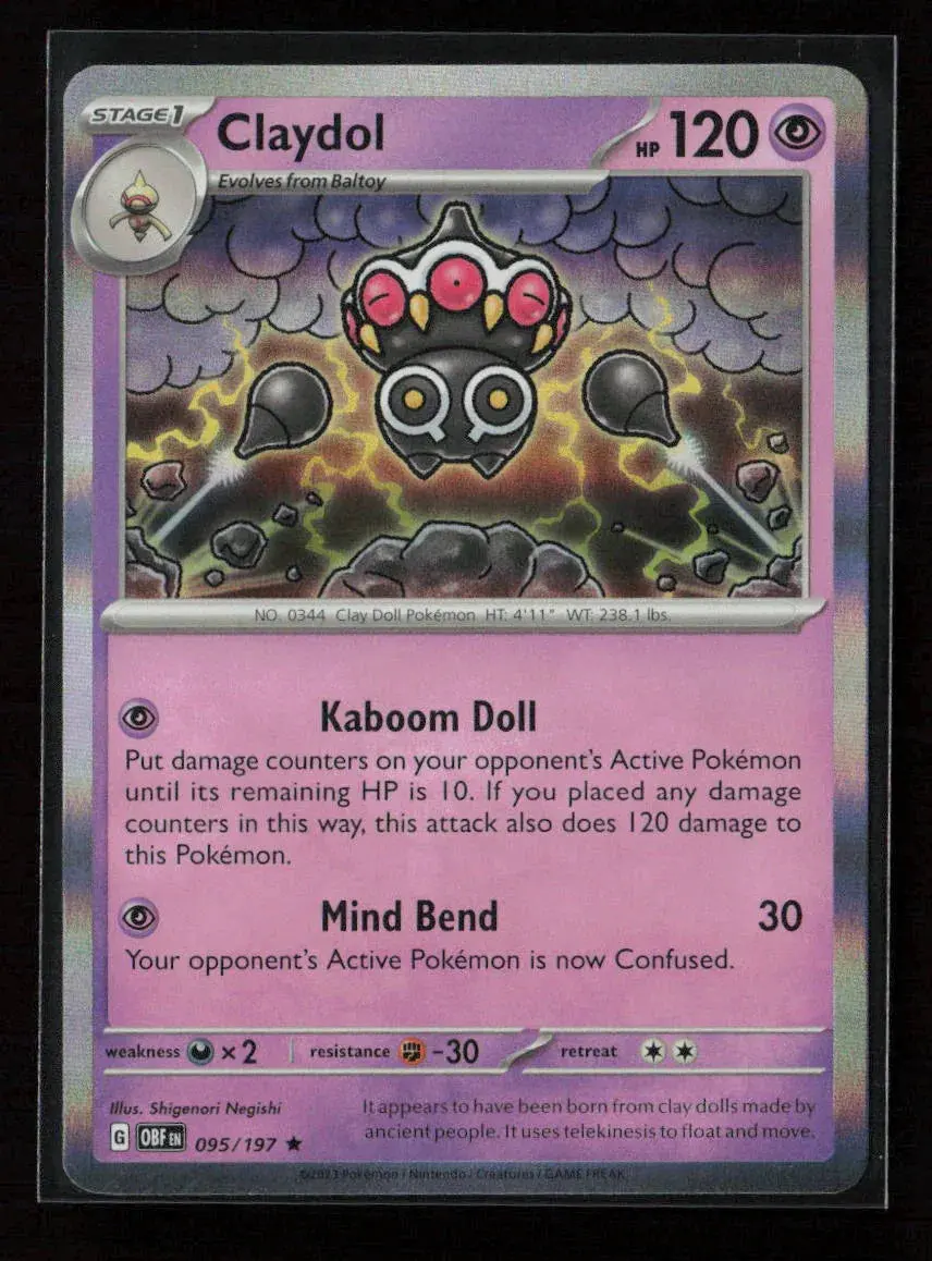 Claydol Rare Sv03: Obsidian Flames 095/197 Nm 1