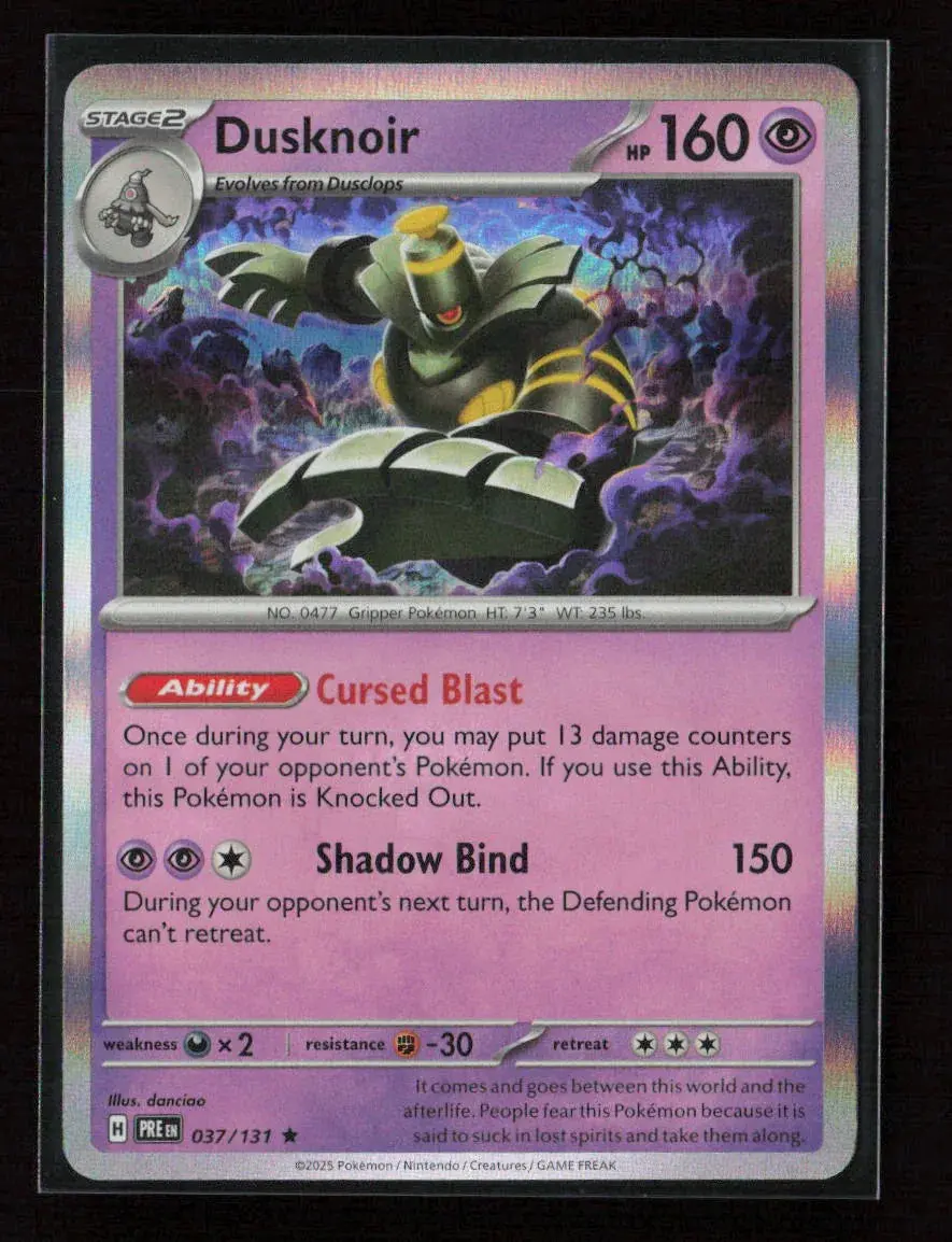 Dusknoir Rare Sv: Prismatic Evolutions 037/131 Nm 1
