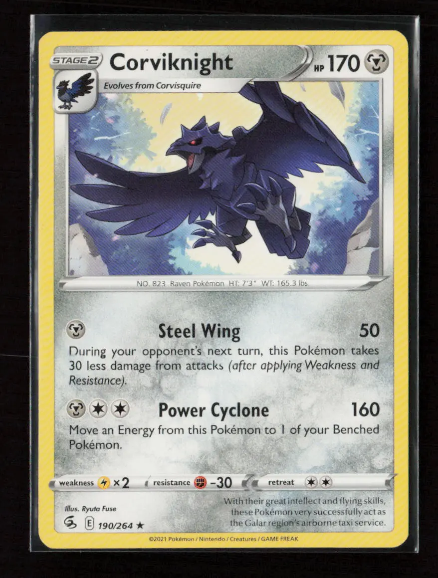 Corviknight Rare Swsh08: Fusion Strike 190/264 Lp 1