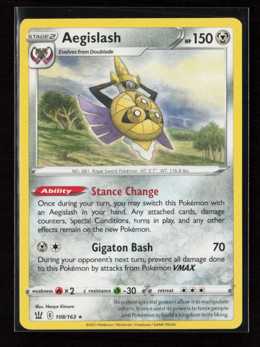 Aegislash (108) Rare Swsh05: Battle Styles 108/163 Lp 1