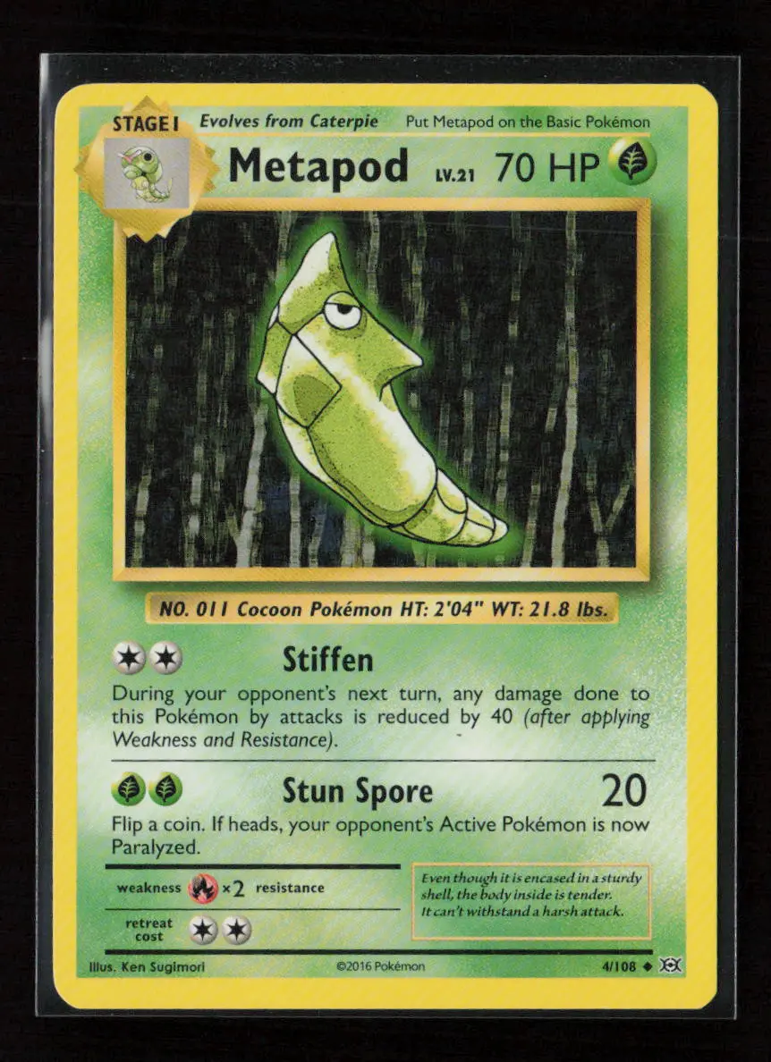 Metapod Uncommon Xy - Evolutions 4/108 Mp 1