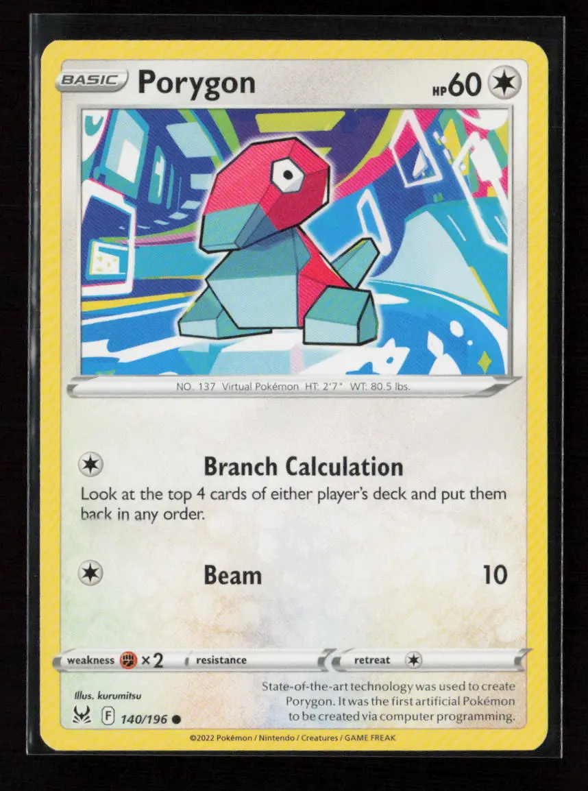 Porygon Common Swsh11: Lost Origin 140/196 Lp 1
