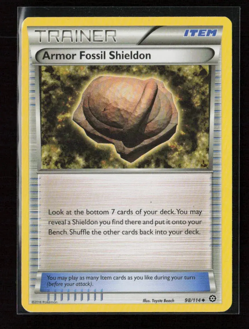 Armor Fossil Shieldon Uncommon Xy - Steam Siege 98/114 Lp 1