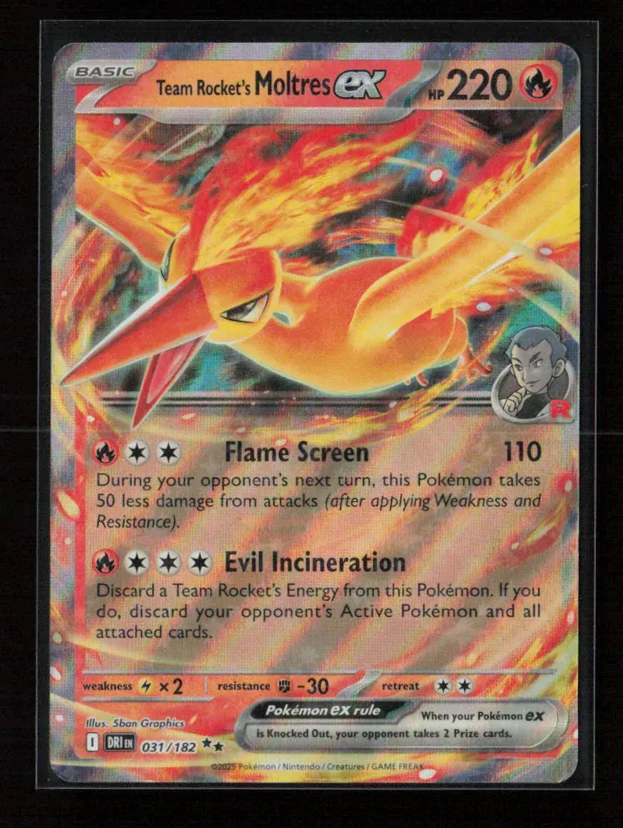 Team Rocket's Moltres Ex Double Rare Sv10: Destined Rivals 031/182 Nm 1