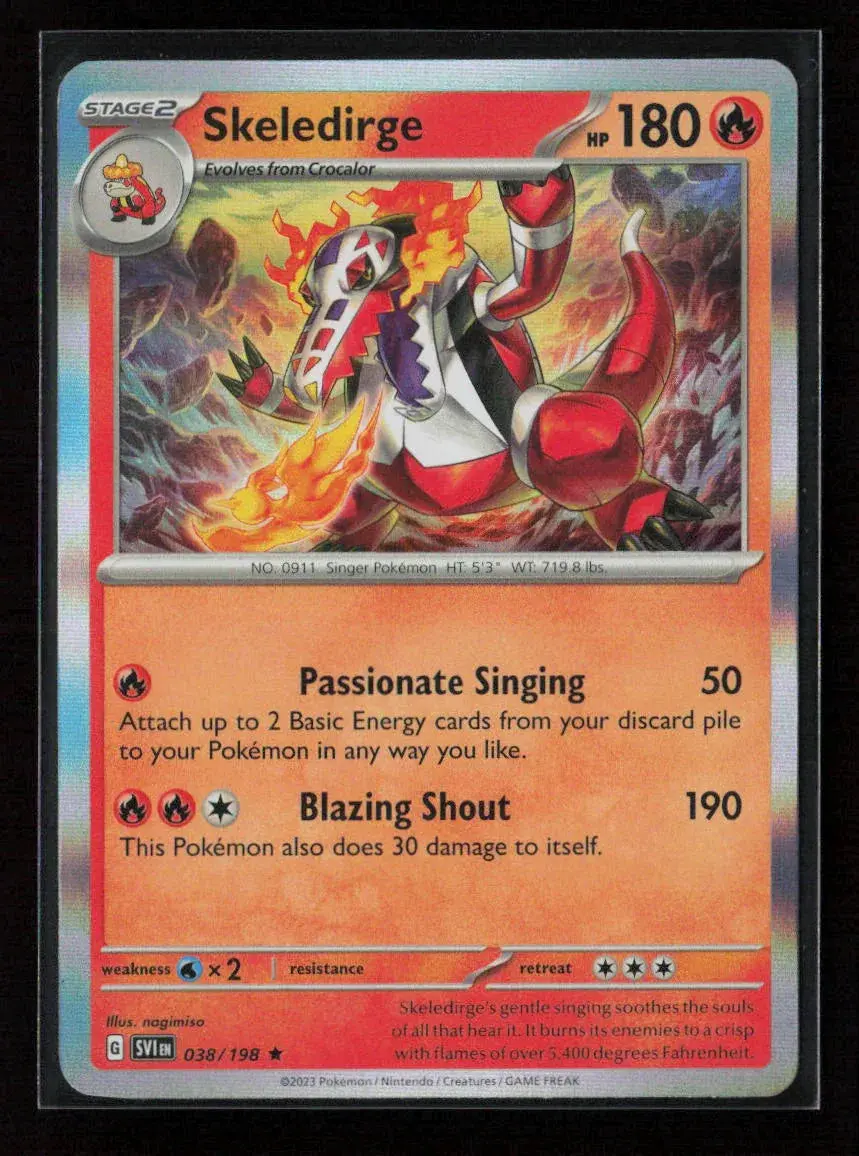 Skeledirge Rare Sv01: Scarlet & Violet Base Set 038/198 Nm 1