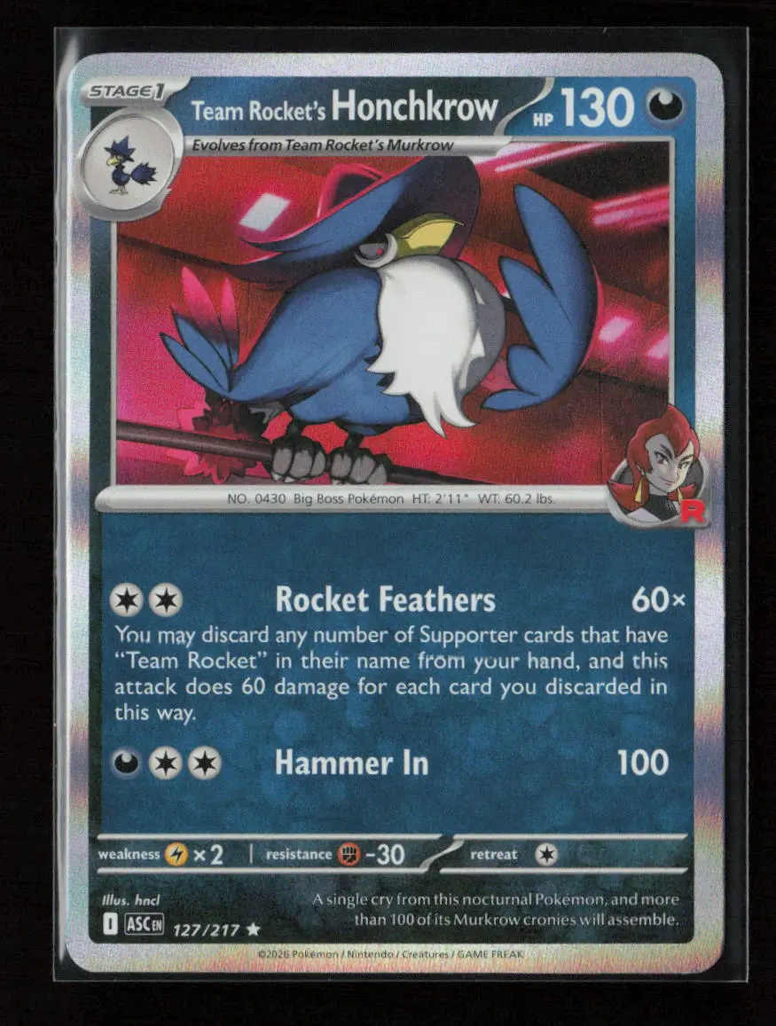 Team Rocket's Honchkrow Rare Me: Ascended Heroes 127/217 Nm 1