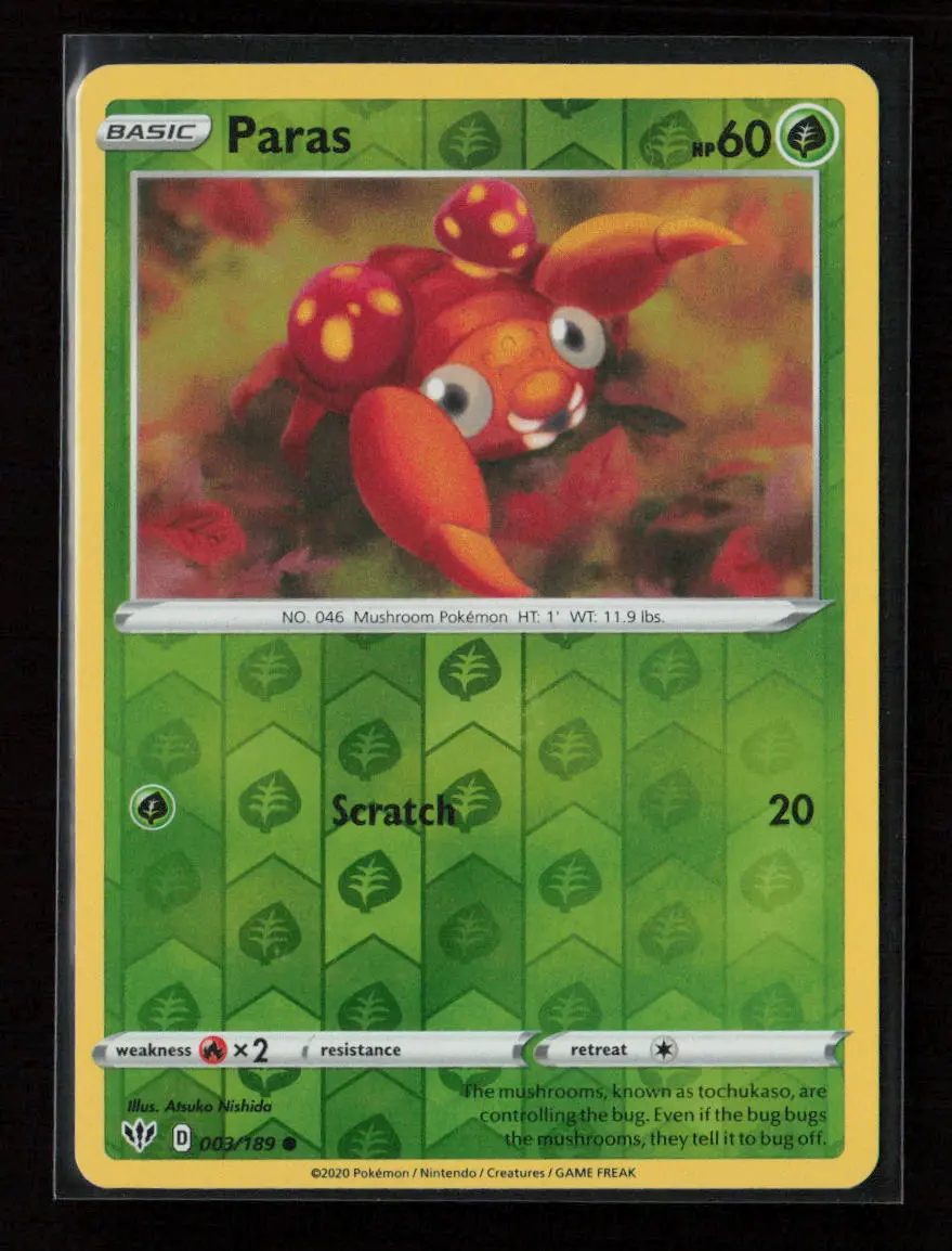 Paras Common Swsh03: Darkness Ablaze 003/189 Nm 1