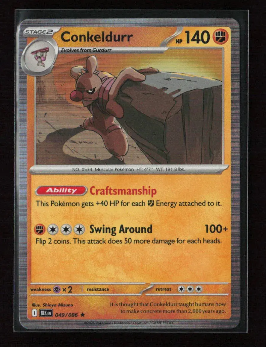 Conkeldurr Rare Sv: Black Bolt 049/086 Nm 1