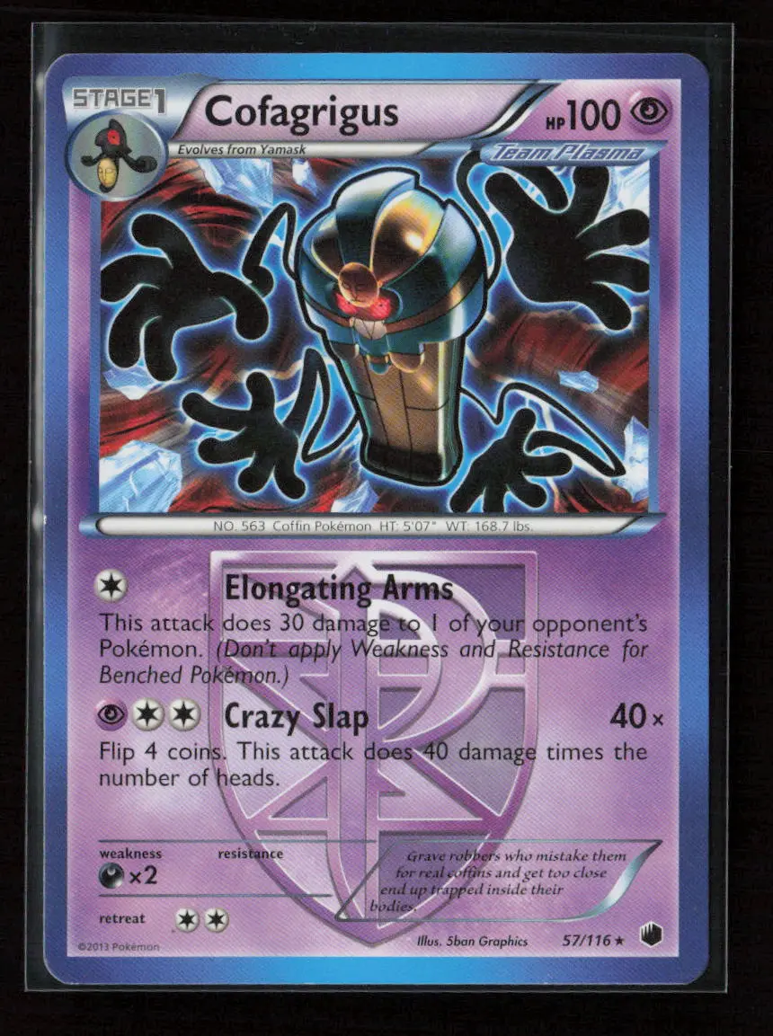 Cofagrigus (Team Plasma) (57) Rare Plasma Freeze 57/116 Lp 1