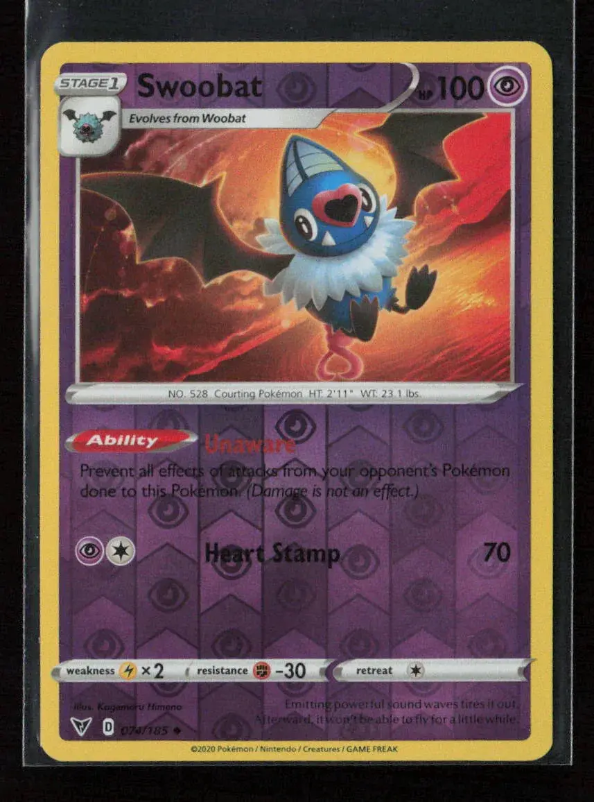 Swoobat Uncommon Swsh04: Vivid Voltage 074/185 Lp 1