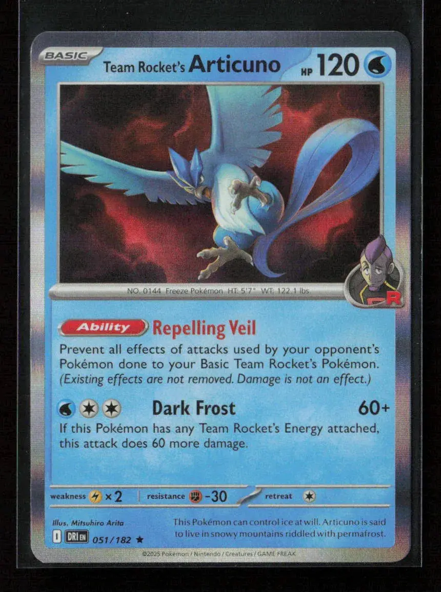 Team Rocket's Articuno Rare Sv10: Destined Rivals 051/182 Nm 1