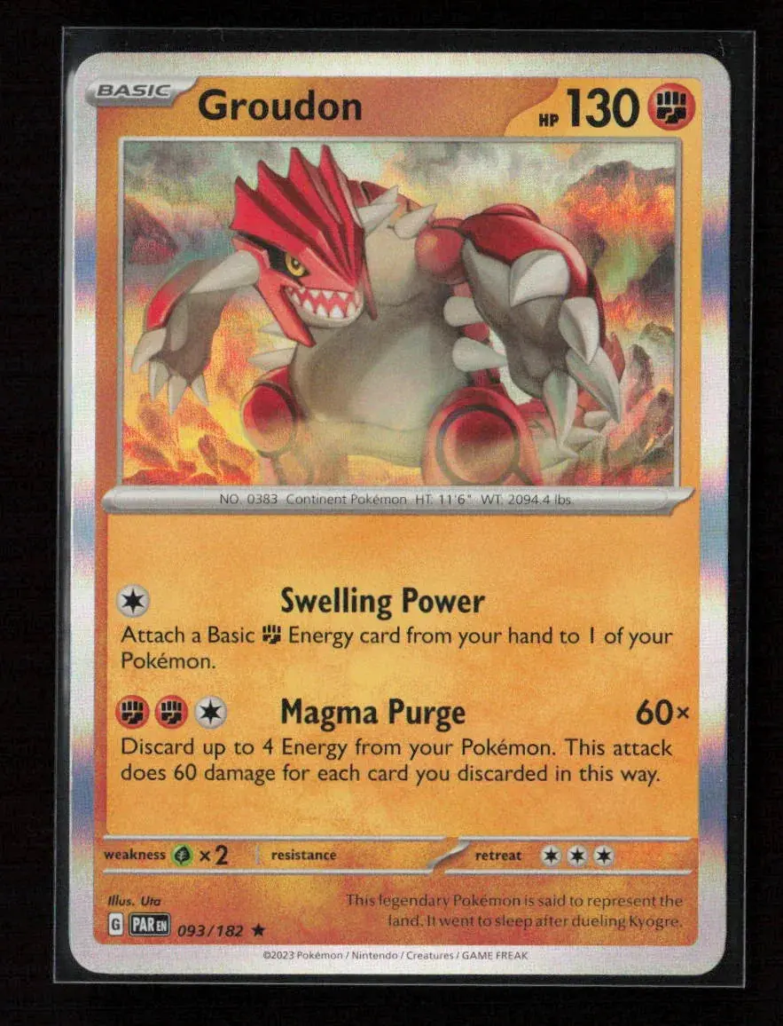 Groudon Rare Sv04: Paradox Rift 093/182 Nm 1