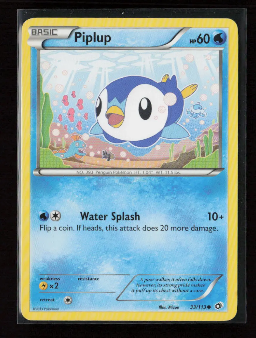 Piplup Common Legendary Treasures 33/113 Lp 1