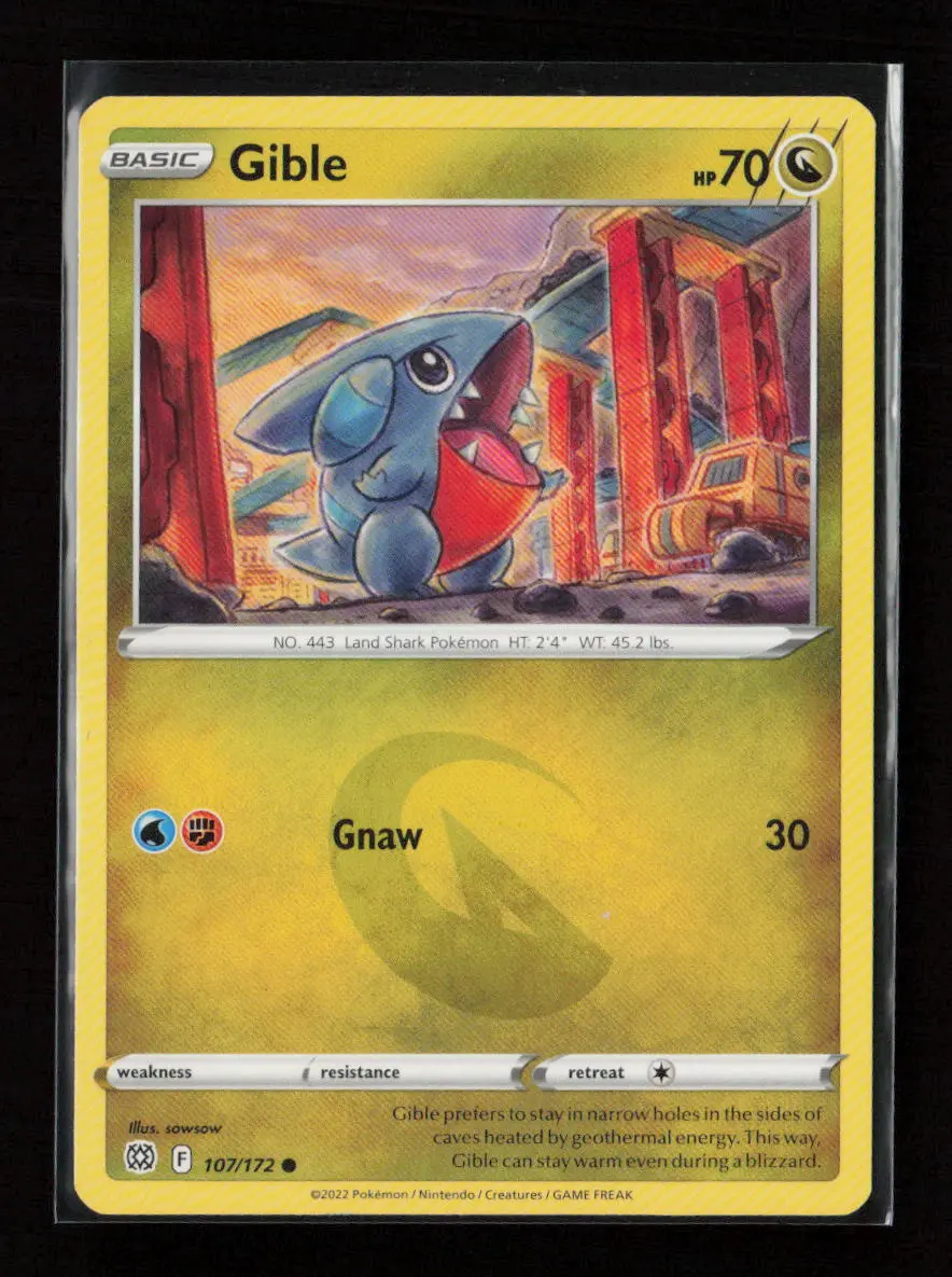 Gible Common Swsh09: Brilliant Stars 107/172 Lp 1