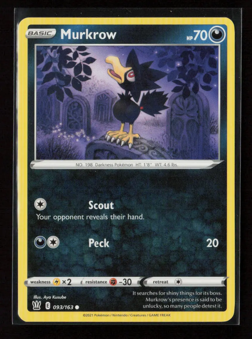 Murkrow Common Swsh05: Battle Styles 093/163 Lp 1