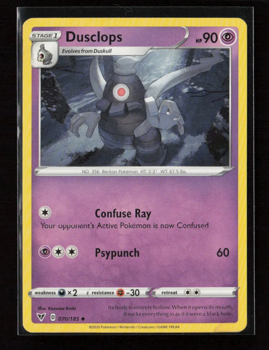 Dusclops Uncommon Swsh04: Vivid Voltage 070/185 Lp 1
