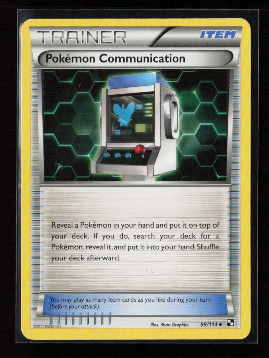Pokemon Communication Uncommon Black And White 99/114 Mp 1