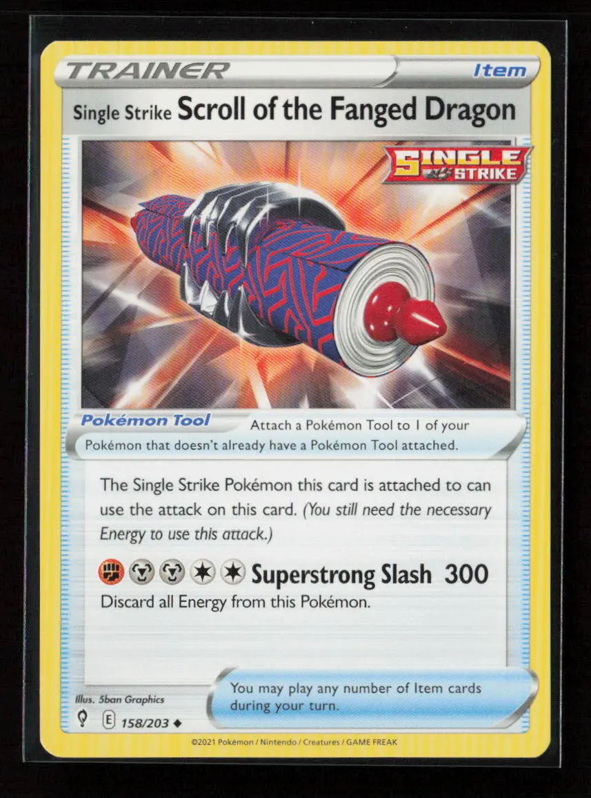 Single Strike Scroll Of The Fanged Dragon Uncommon Swsh07: Evolving Skies 158/203 Lp 1