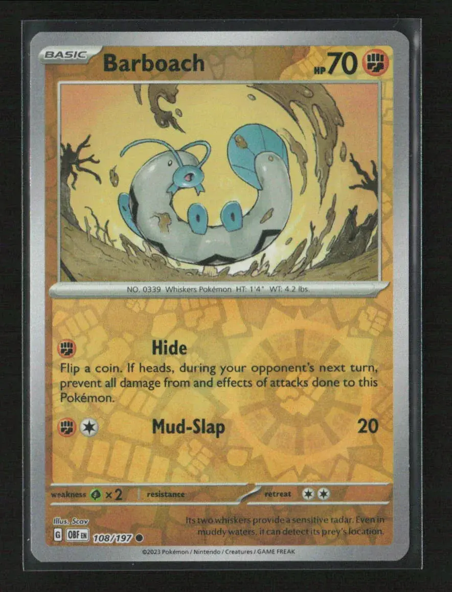 Barboach Common Sv03: Obsidian Flames 108/197 Nm 1