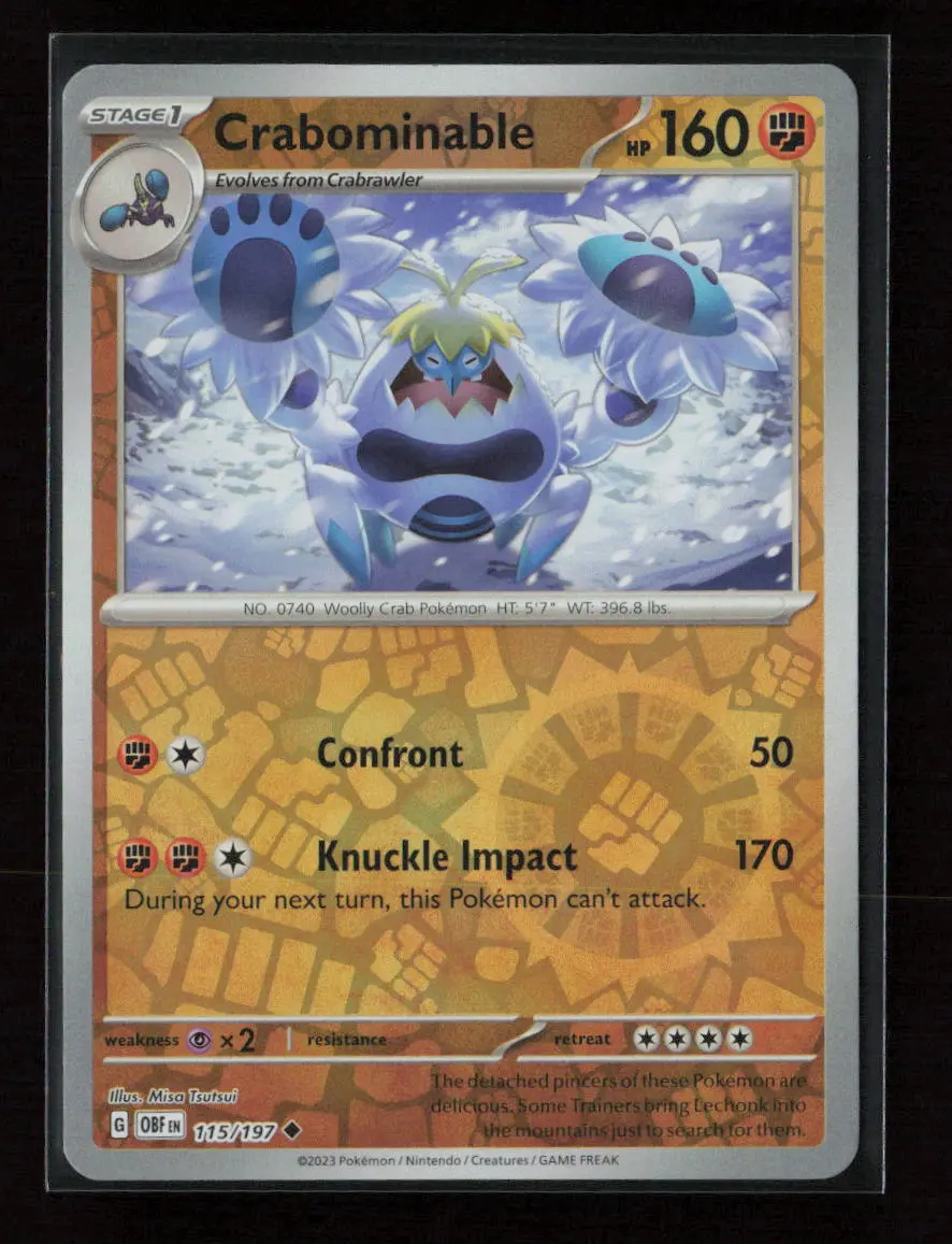 Crabominable Uncommon Sv03: Obsidian Flames 115/197 Nm 1