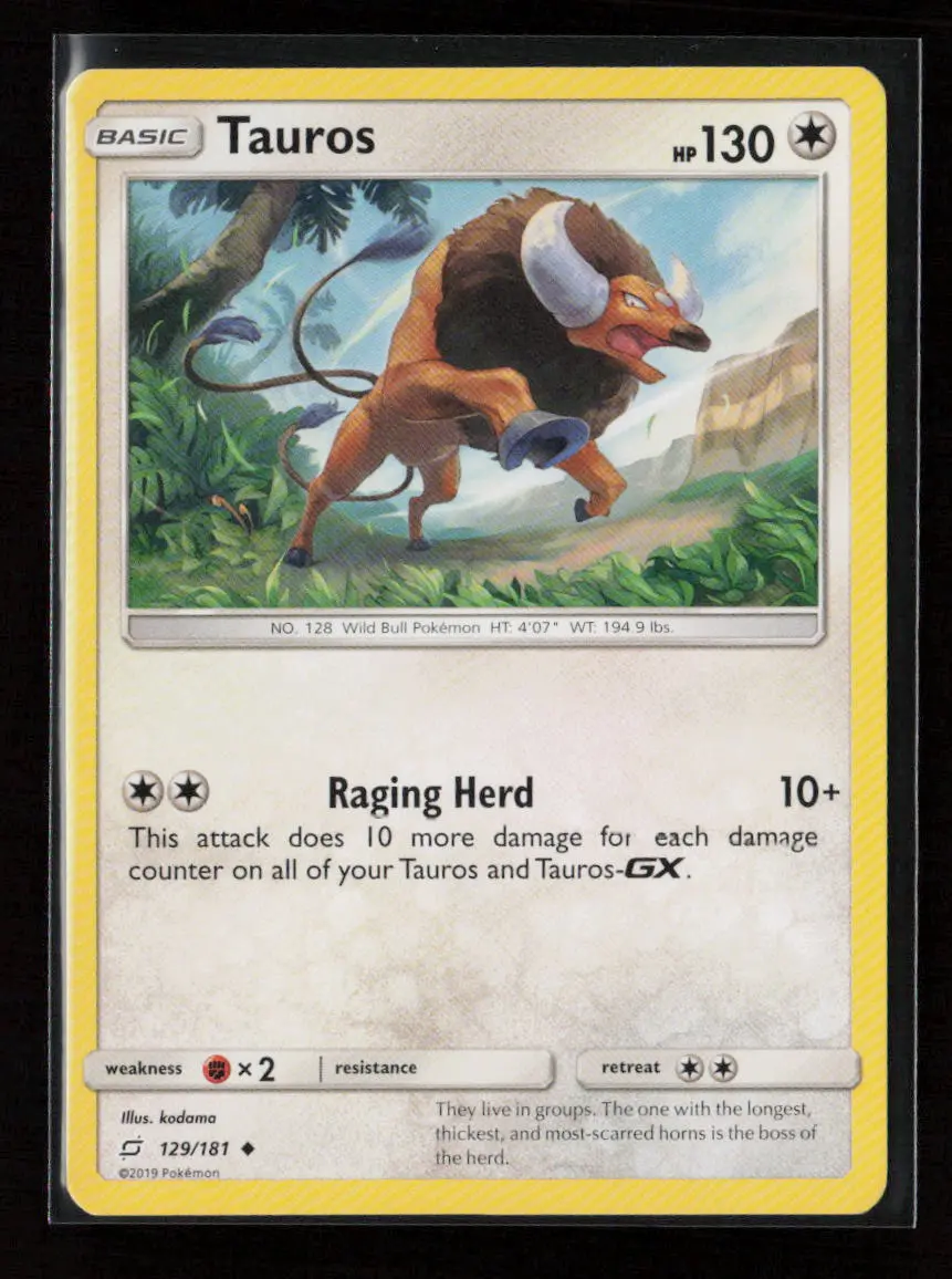 Tauros Uncommon Sm - Team Up 129/181 Lp 1