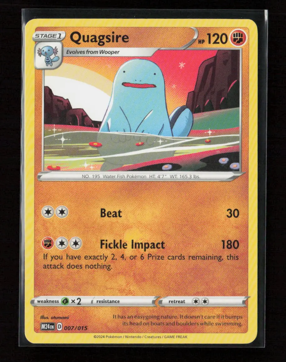 Quagsire Promo Mcdonald's Promos 2024 007/015 Lp 1