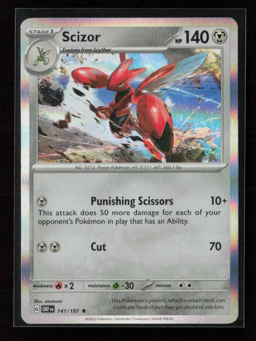 Scizor Rare Sv03: Obsidian Flames 141/197 Nm 1