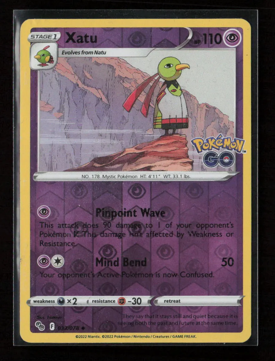 Xatu Uncommon Pokemon Go 033/078 Nm 1