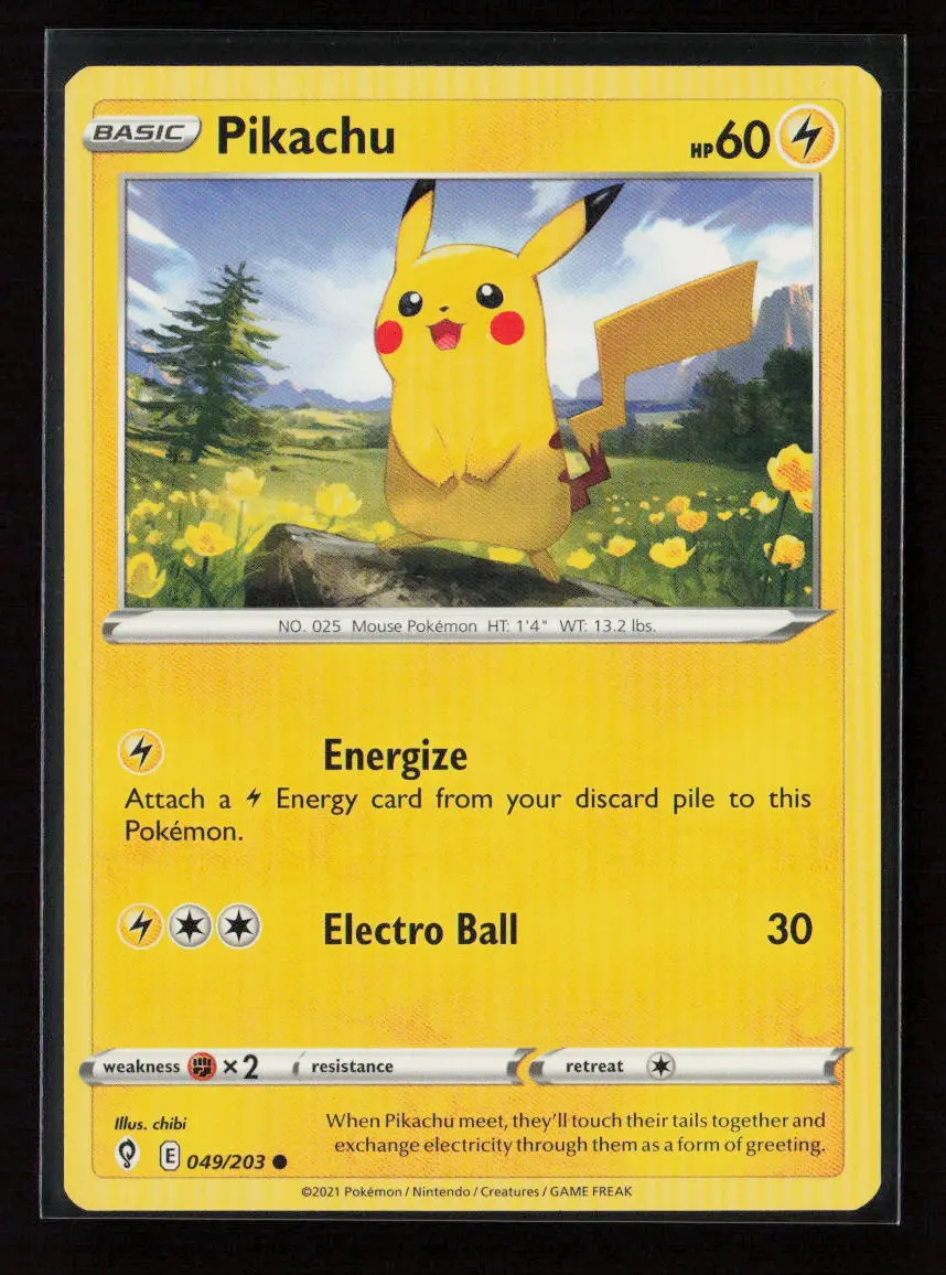 Pikachu Common Swsh07: Evolving Skies 049/203 Lp 1