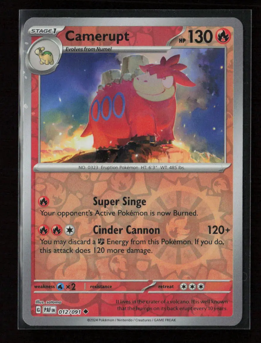 Camerupt Uncommon Sv: Paldean Fates 012/091 Nm 1