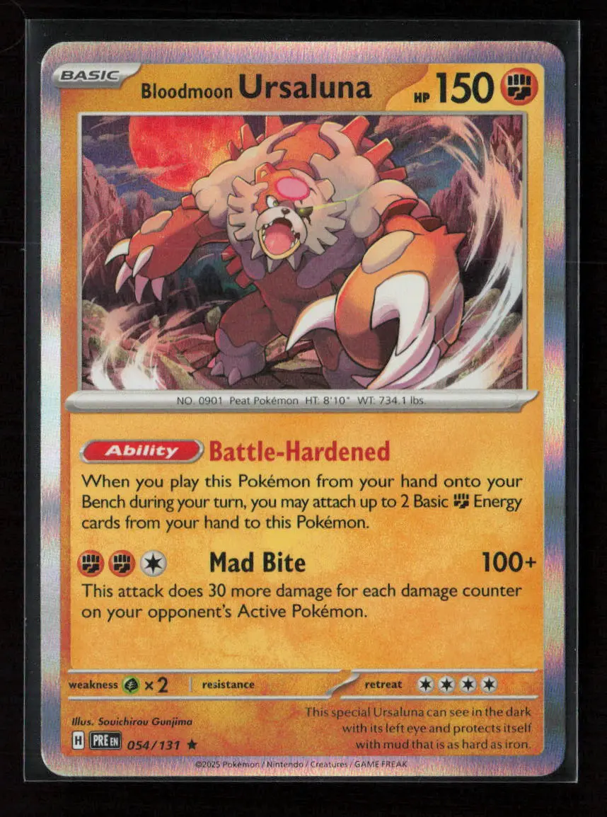 Bloodmoon Ursaluna Rare Sv: Prismatic Evolutions 054/131 Nm 1