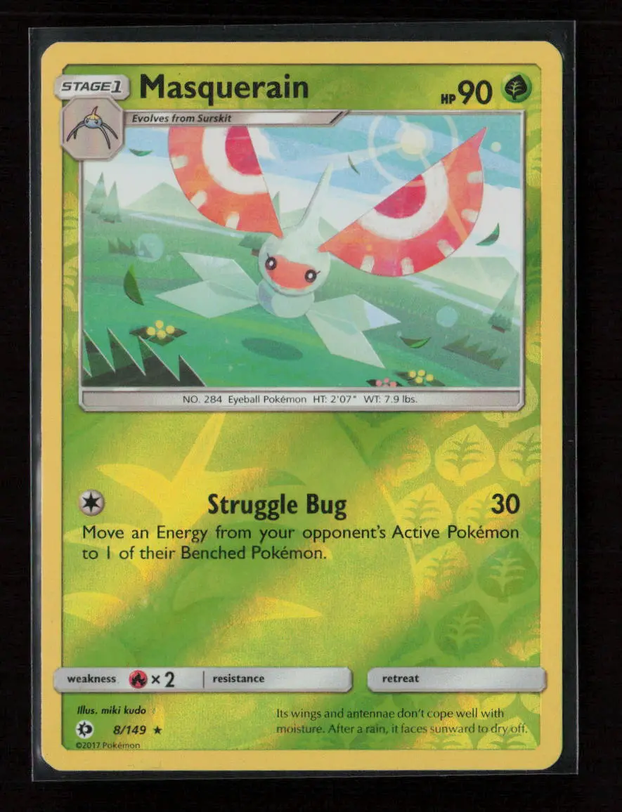 Masquerain Rare Sm Base Set 8/149 Lp 1