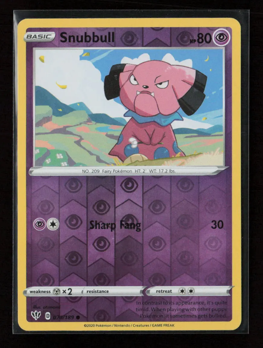 Snubbull Common Swsh03: Darkness Ablaze 070/189 Lp 1