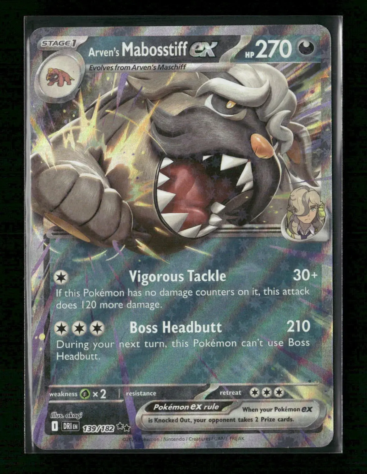 Arven's Mabosstiff Ex - Double Rare Sv10: Destined Rivals 139/182 Nm 1