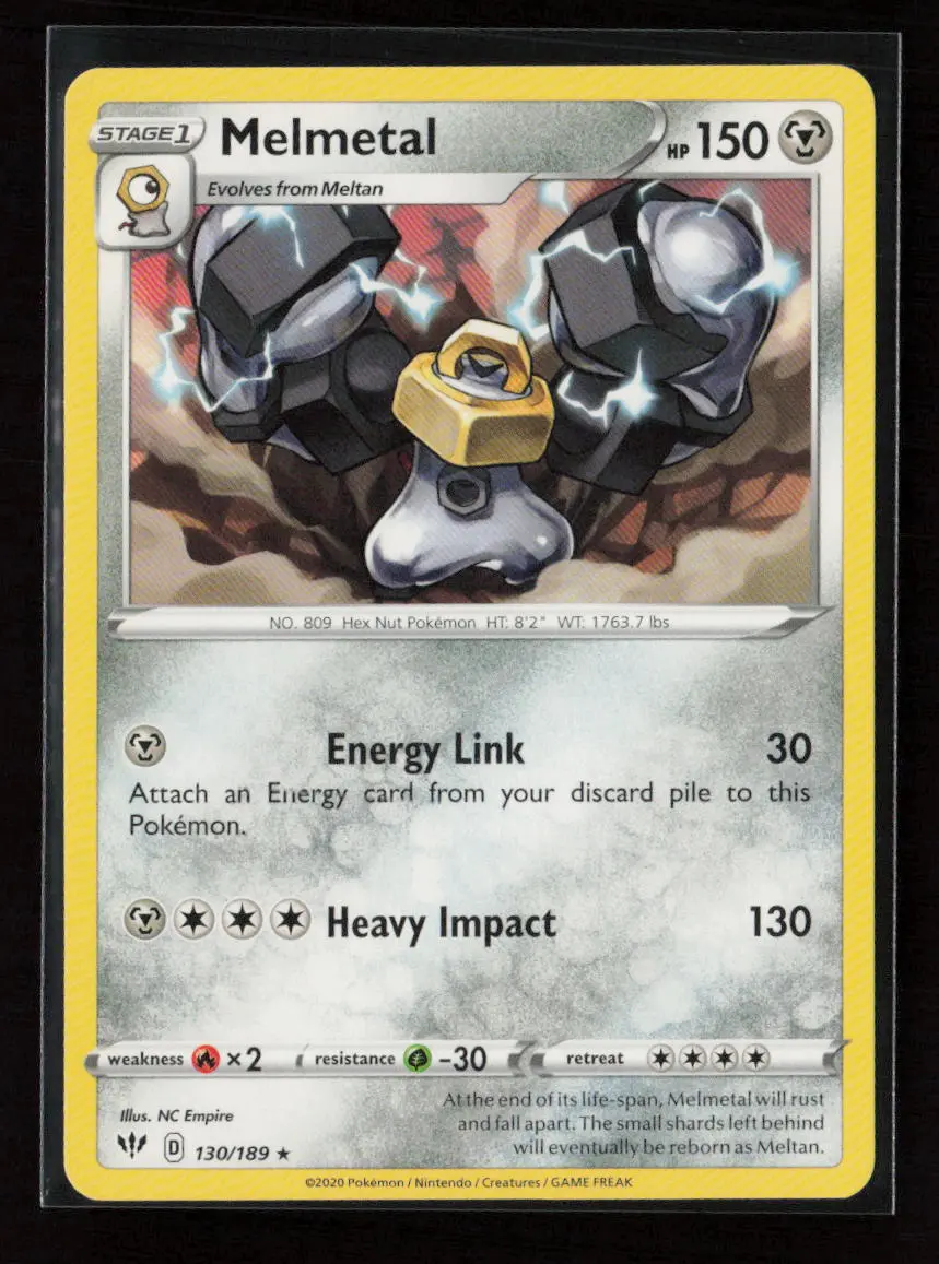 Melmetal Rare Swsh03: Darkness Ablaze 130/189 Lp 1