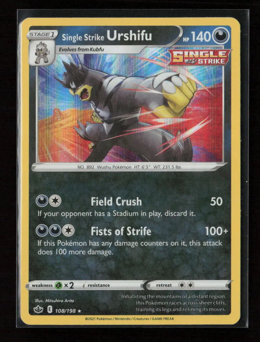 Single Strike Urshifu Holo Rare Swsh06: Chilling Reign 108/198 Nm 1